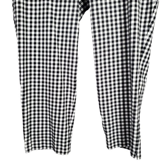 Talbots Size 20W Pants Hampshire Ankle Check Stretch Pockets High Waist Black - Picture 4 of 13